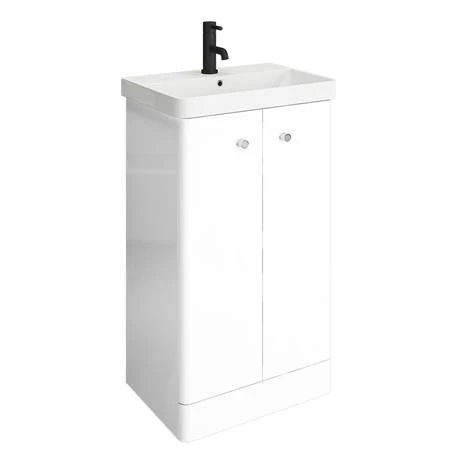Cruze 500mm Curved Gloss White Vanity Unit 3 Cruze 500mm Curved Gloss White Vanity Unit - Image 3
