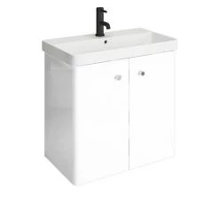 Cruze 600mm Curved Gloss White Wall Hung Vanity Unit 8 Cruze 600mm Curved Gloss White Wall Hung Vanity Unit -White Bathroom Furniture Shop CRZ6WHVW d2 460
