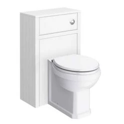 Chatsworth Traditional White Semi-Recessed Vanity Unit w. Matt Black Handles + Toilet Package -White Bathroom Furniture Shop CSR6WCWHTMB n d2 460