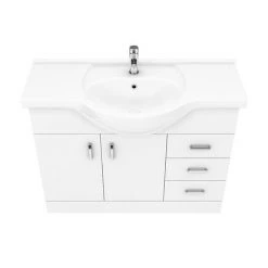 Cove White 1050mm Large Vanity Unit 10 Cove White 1050mm Large Vanity Unit -White Bathroom Furniture Shop CV1050 D4 460