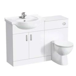 Cove 1150mm Vanity Unit Cloakroom Suite (Gloss White - Depth 300mm) -White Bathroom Furniture Shop CV1150CS nd1 460