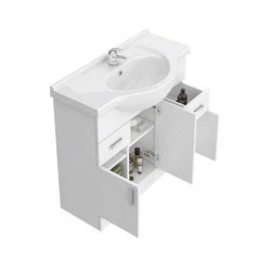 Cove 1320mm Vanity Unit Suite + Tap (High Gloss White - Depth 330mm) 9 Cove 1320mm Vanity Unit Suite + Tap (High Gloss White - Depth 330mm) -White Bathroom Furniture Shop CV1320BST d6 460