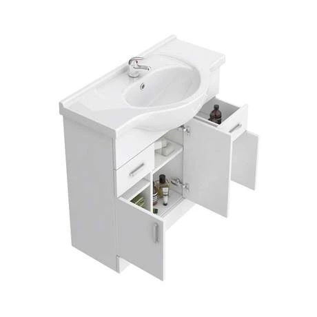 Cove 1320mm Vanity Unit Suite + Tap (High Gloss White - Depth 330mm) 4 Cove 1320mm Vanity Unit Suite + Tap (High Gloss White - Depth 330mm) - Image 4