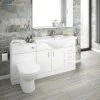 Cove 1520mm Vanity Unit Bathroom Suite (High Gloss White - Depth 330mm)
