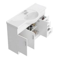 Cove 1700mm Vanity Unit Suite + Tap (High Gloss White - Depth 330mm) -White Bathroom Furniture Shop CV1700BST d1 460