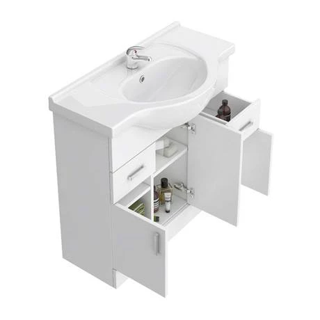 Cove 2020mm Bathroom Furniture Pack (High Gloss White - Depth 330mm) 2 Cove 2020mm Bathroom Furniture Pack (High Gloss White - Depth 330mm) - Image 2