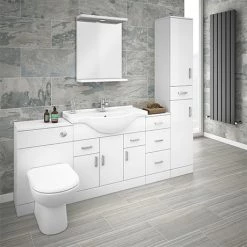 Cove 2020mm Bathroom Furniture Pack (High Gloss White - Depth 330mm)