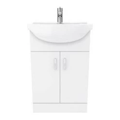 Cove White 550mm Vanity Unit -White Bathroom Furniture Shop CV550 D5 460