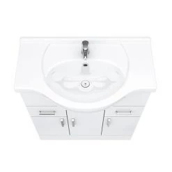 Cove White 750mm Vanity Unit 10 Cove White 750mm Vanity Unit -White Bathroom Furniture Shop CV750 D4 460