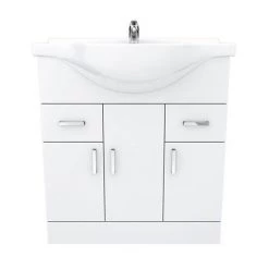 Cove White 750mm Vanity Unit 11 Cove White 750mm Vanity Unit -White Bathroom Furniture Shop CV750 D5 460