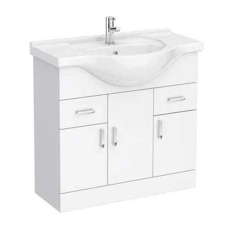 Cove White 850mm Vanity Unit 1 Cove White 850mm Vanity Unit