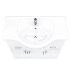 Cove White 850mm Vanity Unit 10 Cove White 850mm Vanity Unit -White Bathroom Furniture Shop CV850 D4 460