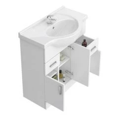 Cove 1250mm Vanity Unit Bathroom Suite + Tap (High Gloss White - Depth 330mm) -White Bathroom Furniture Shop Cove 1250mm Vanity Unit Bathroom Suite d2 460