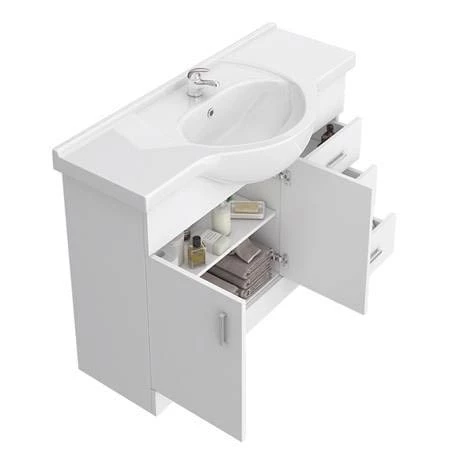 Cove White 1050mm Large Vanity Unit 4 Cove White 1050mm Large Vanity Unit - Image 4