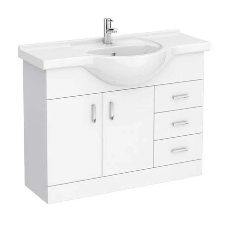 Cove White 1050mm Large Vanity Unit 1 Cove White 1050mm Large Vanity Unit