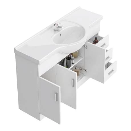 Cove White 1200mm Large Vanity Unit 4 Cove White 1200mm Large Vanity Unit - Image 4