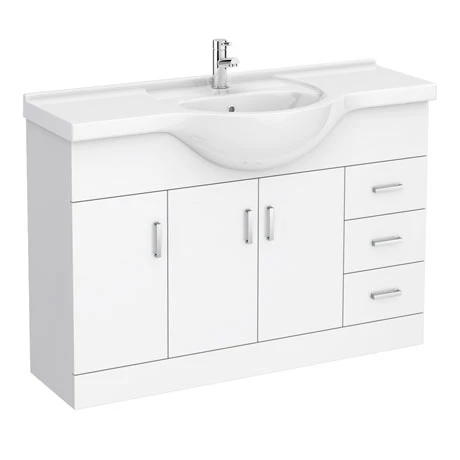 Cove White 1200mm Large Vanity Unit 1 Cove White 1200mm Large Vanity Unit
