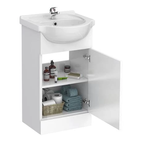 Cove White 450mm Small Vanity Unit 2 Cove White 450mm Small Vanity Unit - Image 2