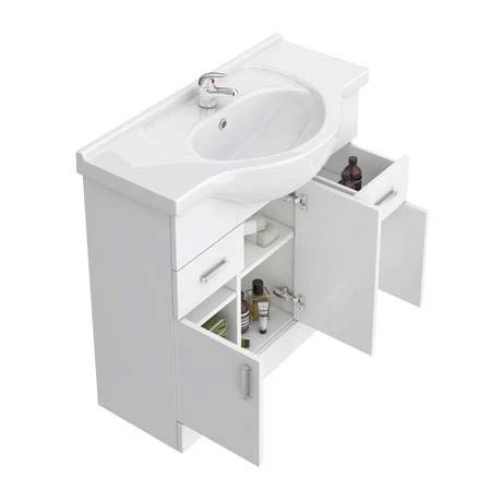 Cove White 850mm Vanity Unit 4 Cove White 850mm Vanity Unit - Image 4