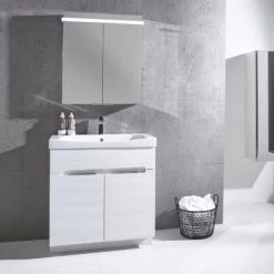 Roper Rhodes Diverge 800mm Freestanding Unit - Gloss White -White Bathroom Furniture Shop DIV8FW D2 460