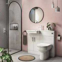 Nova Emporio Compact Semi-Recessed Combination Basin and WC Unit - 1000mm 7 Nova Emporio Compact Semi-Recessed Combination Basin and WC Unit - 1000mm -White Bathroom Furniture Shop ESRRH n d4 460