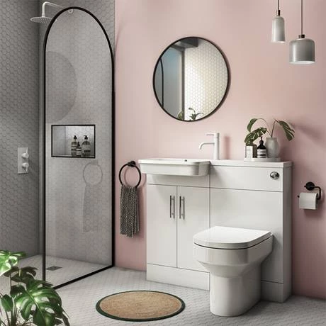 Nova Emporio Compact Semi-Recessed Combination Basin and WC Unit - 1000mm 4 Nova Emporio Compact Semi-Recessed Combination Basin and WC Unit - 1000mm - Image 4