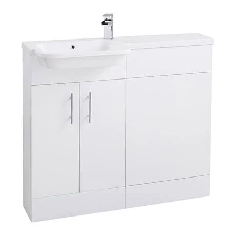 Nova Emporio Compact Semi-Recessed Combination Basin and WC Unit - 1000mm 3 Nova Emporio Compact Semi-Recessed Combination Basin and WC Unit - 1000mm - Image 3