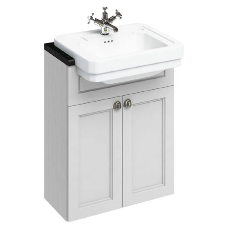 Burlington 60 2-Door Vanity Unit & Classic Semi-Recessed Basin - Matt White 1 Burlington 60 2-Door Vanity Unit & Classic Semi-Recessed Basin - Matt White