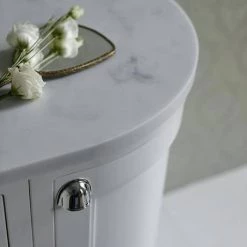 Burlington Freestanding Corner Vanity Unit - Matt White - Left Hand 1000mm with Worktop -White Bathroom Furniture Shop FC2O BC98L D2 460