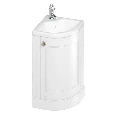 Burlington Freestanding Corner Vanity Unit - Matt White - 430mm Wide 1 Burlington Freestanding Corner Vanity Unit - Matt White - 430mm Wide