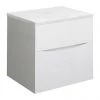 Crosswater Glide II Wall Hung Countertop Vanity Unit - White Gloss with Marble Worktop