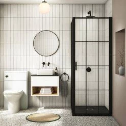 Haywood Gloss White / Natural Oak Wall Hung Countertop Vanity - 600mm w. Open Shelf + Black Worktop 7 Haywood Gloss White / Natural Oak Wall Hung Countertop Vanity - 600mm w. Open Shelf + Black Worktop -White Bathroom Furniture Shop HYWWH6BWT d1 460