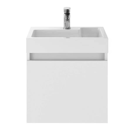 Milan Juno 500 x 360mm Gloss White Wall Hung Vanity Unit 2 Milan Juno 500 x 360mm Gloss White Wall Hung Vanity Unit - Image 2