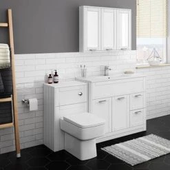 Keswick White 1015mm Traditional Floorstanding Vanity Unit -White Bathroom Furniture Shop KES WHT 100 d2 460
