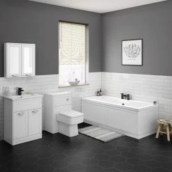 Keswick White 620mm Traditional Floorstanding Vanity Unit -White Bathroom Furniture Shop KES WHT 620 detail2 460