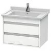 Duravit Ketho 650mm 2-Drawer Wall Mounted Vanity Unit with Starck 3 Basin - White Matt