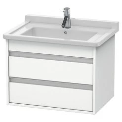 Duravit Ketho 650mm 2-Drawer Wall Mounted Vanity Unit with Starck 3 Basin - White Matt