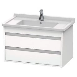 Duravit Ketho 800mm 2-Drawer Wall Mounted Vanity Unit with Starck 3 Basin - White Matt
