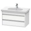 Duravit Ketho 800mm 2-Drawer Wall Mounted Vanity Unit with D-Code Basin - White Matt