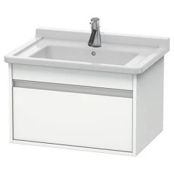 Duravit Ketho 650mm 1-Drawer Wall Mounted Vanity Unit with Starck 3 Basin - White Matt