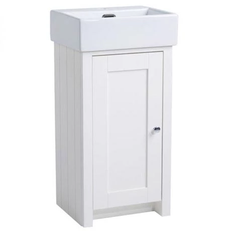 Tavistock Lansdown 400mm Cloakroom Unit with Basin - Linen White 1 Tavistock Lansdown 400mm Cloakroom Unit with Basin - Linen White
