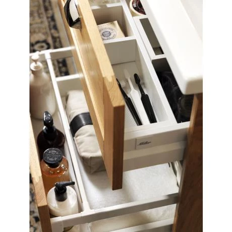 Miller London 120 Wall Hung Four Drawer Vanity Unit + Double Basin (White) 5 Miller London 120 Wall Hung Four Drawer Vanity Unit + Double Basin (White) - Image 5