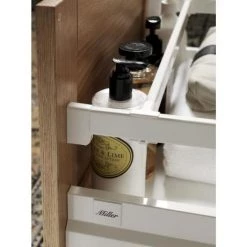 Miller London 120 Wall Hung Four Drawer Vanity Unit + Double Basin (White) 11 Miller London 120 Wall Hung Four Drawer Vanity Unit + Double Basin (White) -White Bathroom Furniture Shop LOND60WHIDR D4N 460