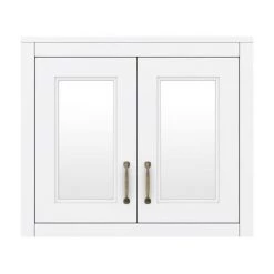 Chatsworth 690mm White 2-Door Mirror Cabinet -White Bathroom Furniture Shop MCABWHT d4 460
