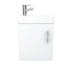 Milan Modern Wall Hung Basin Vanity Unit - Gloss White (W400 x D222mm) 10 Milan Modern Wall Hung Basin Vanity Unit - Gloss White (W400 x D222mm) -White Bathroom Furniture Shop MILWHGW D3 460
