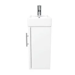Milan Modern Wall Hung Basin Vanity Unit - Gloss White (W400 x D222mm) 11 Milan Modern Wall Hung Basin Vanity Unit - Gloss White (W400 x D222mm) -White Bathroom Furniture Shop MILWHGW D4 460