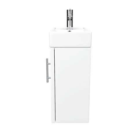 Milan Modern Wall Hung Basin Vanity Unit - Gloss White (W400 x D222mm) 6 Milan Modern Wall Hung Basin Vanity Unit - Gloss White (W400 x D222mm) - Image 6