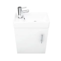 Milan Modern Wall Hung Basin Vanity Unit - Gloss White (W400 x D222mm) 9 Milan Modern Wall Hung Basin Vanity Unit - Gloss White (W400 x D222mm) -White Bathroom Furniture Shop MILWHGW D5 460