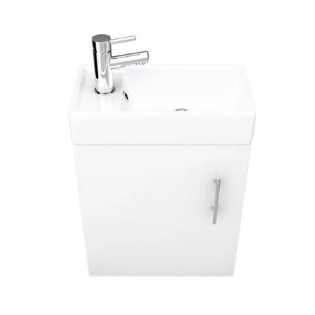 Milan Modern Wall Hung Basin Vanity Unit - Gloss White (W400 x D222mm) 4 Milan Modern Wall Hung Basin Vanity Unit - Gloss White (W400 x D222mm) - Image 4