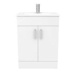 Toreno 1100mm Gloss White Vanity Unit Bathroom Suite - Depth 400/200mm 11 Toreno 1100mm Gloss White Vanity Unit Bathroom Suite - Depth 400/200mm -White Bathroom Furniture Shop MOD1100PAN d7 460